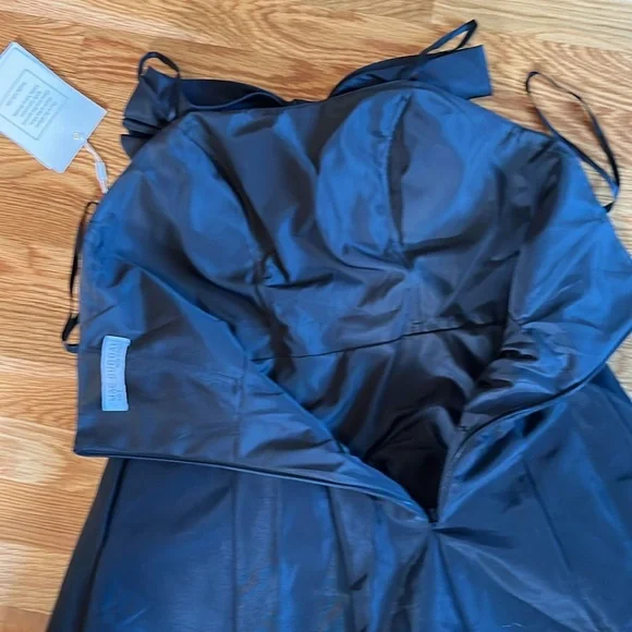 Mac Duggal Black Strapless Bow Fit and Flare Mini Dress Size 6 NWT - Picture 11 of 15